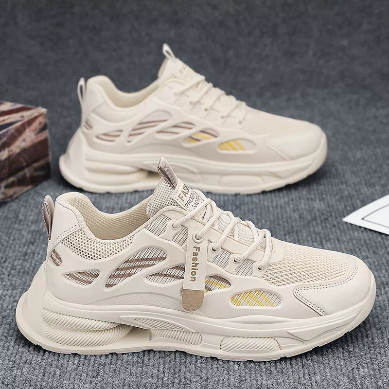 Весенняя Мужская обувь Новая спортивная обувь с дышащей сеткой, Мужская модная универсальная платформа, повседневная обувь для бега папы, модная обувь