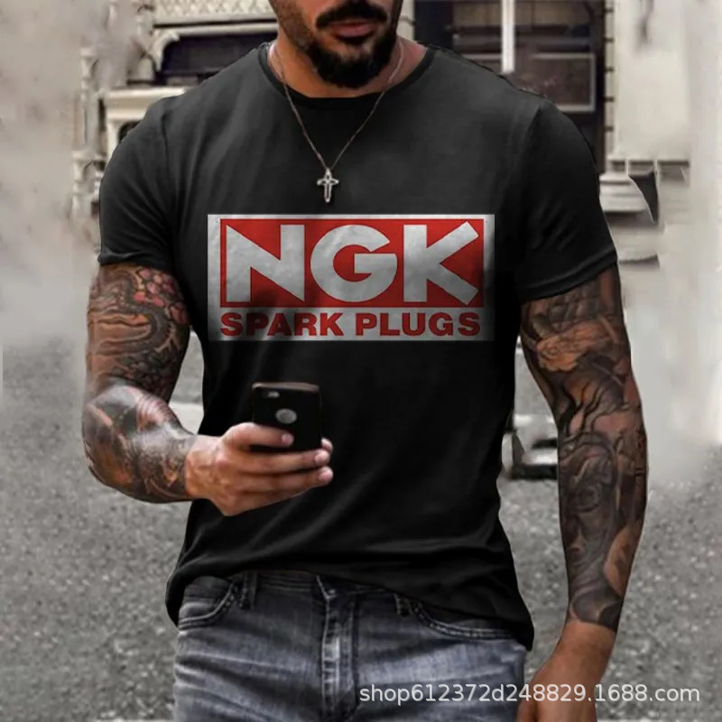 Cross-border Amazon hombres camisa de cuello redondo retro manga corta estilo europeo y americano impreso N ° 66 carretera carta camiseta