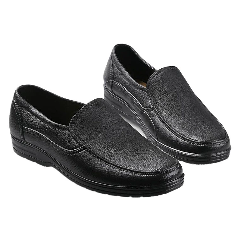 Осенняя Новая мужская кожаная обувь, деловая Повседневная непромокаемая дышащая износостойкая дышащая обувь для отца среднего возраста, непромокаемая обувь из искусственной кожи