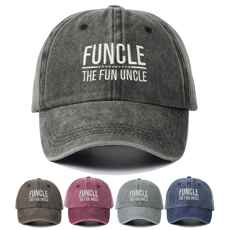 新款个性时尚男女款刺绣FUNCLE THE FUN UNCLE水洗棒球帽户外