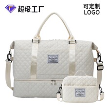 时尚短途收纳包菱格干湿分离运动手提瑜伽健身包大容量鞋仓旅行包