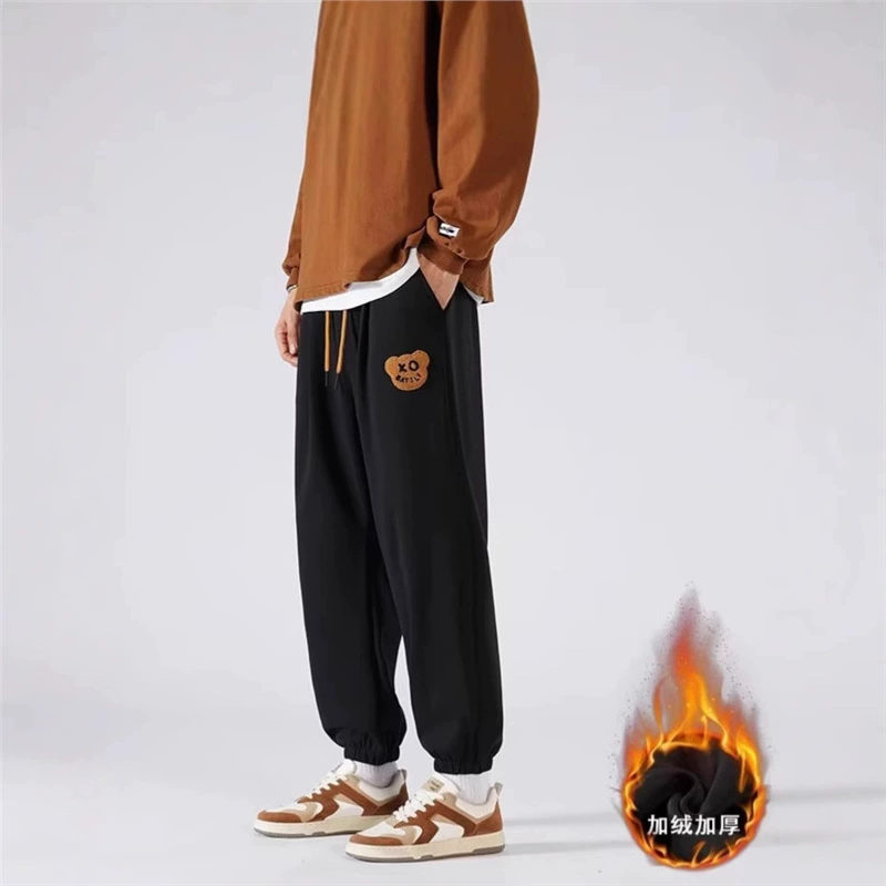 Чаолун ткани прилив мужские вышитые брюки для ног свободные бархатные осенние и зимние повседневные брюки мужские молодежные популярные спортивные штаны мужские
