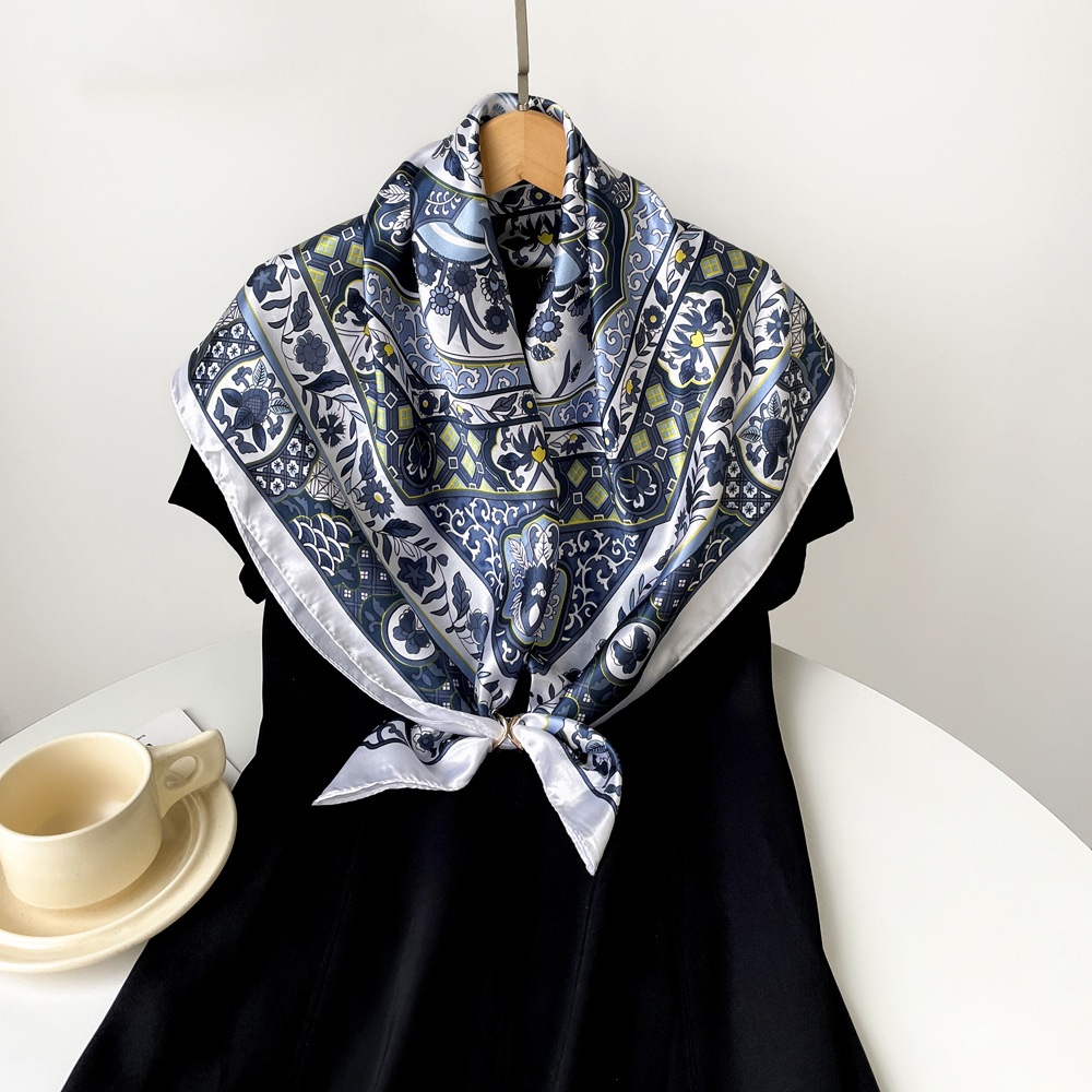 100g Weight Silk Scarf Classification Holiday, Daily Occasion Polyester Material Geometric Pattern Spring&Summer Season Women's Gender Elegant, Vintage Style Style Women's Elegant Vintage Style Geometric Polyester Silk Scarf 16