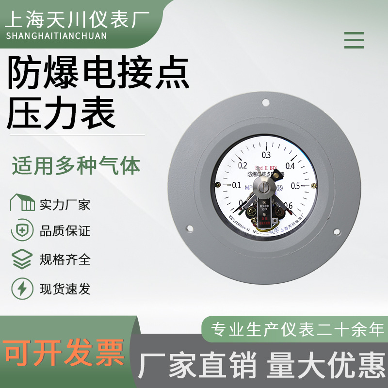 YTX-100B-ZT防爆电接点轴向带边压力表 厂家生产 天川仪表BT4 CT6