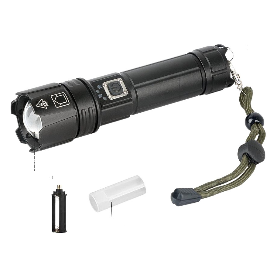 Linterna de luz fuerte P70 superbrillante, aleación de aluminio de largo alcance, impermeable, recargable por USB 5V, para exteriores