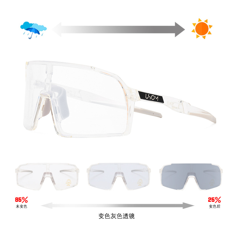 밝은 프레임 회색 다리와 꼬리 회색 변색 필름 USOM 브랜드(단일 안경 및 EVA 지퍼 상자)