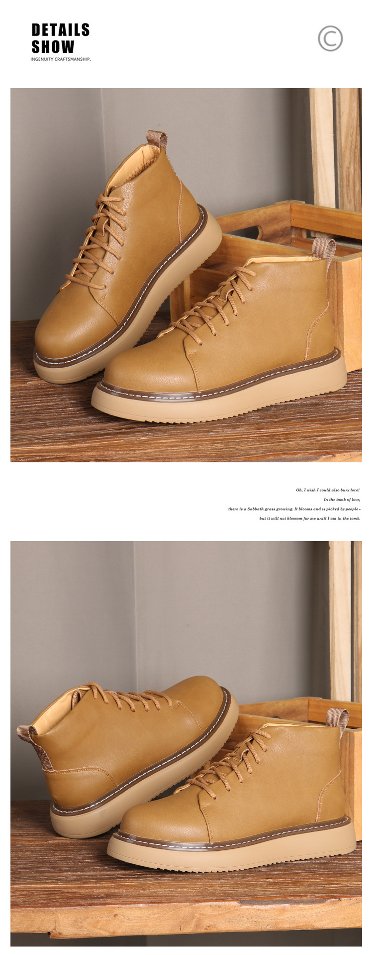 New boots Men's vintage cowhide classic big yellow boots_voghion.com