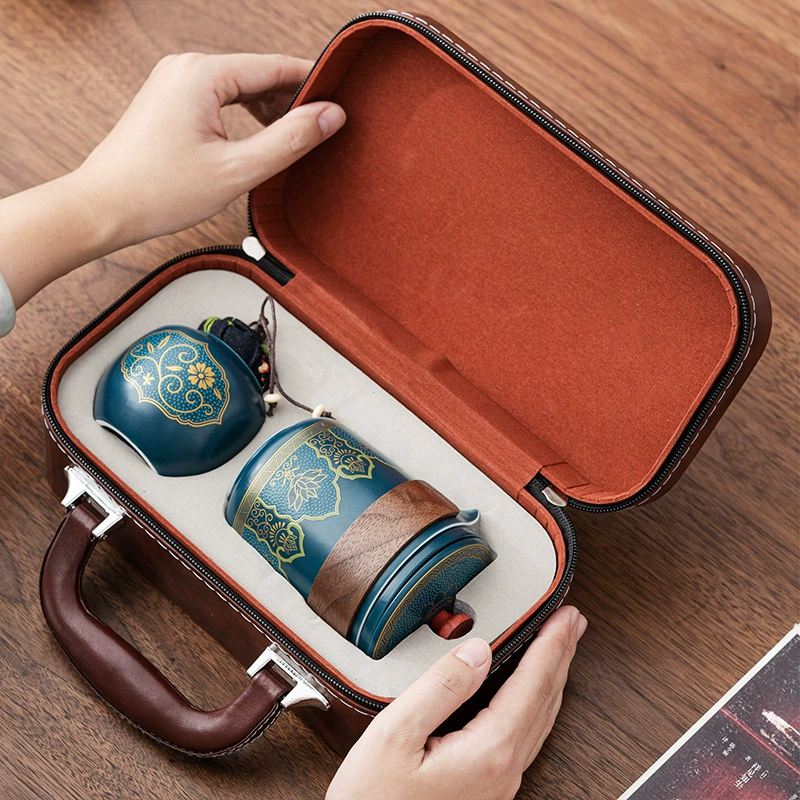 Туристический чайный набор Quick Cup Открытый туристический портативный чайный набор Guochao Праздник середины осени чайный набор высокого класса для клиентов