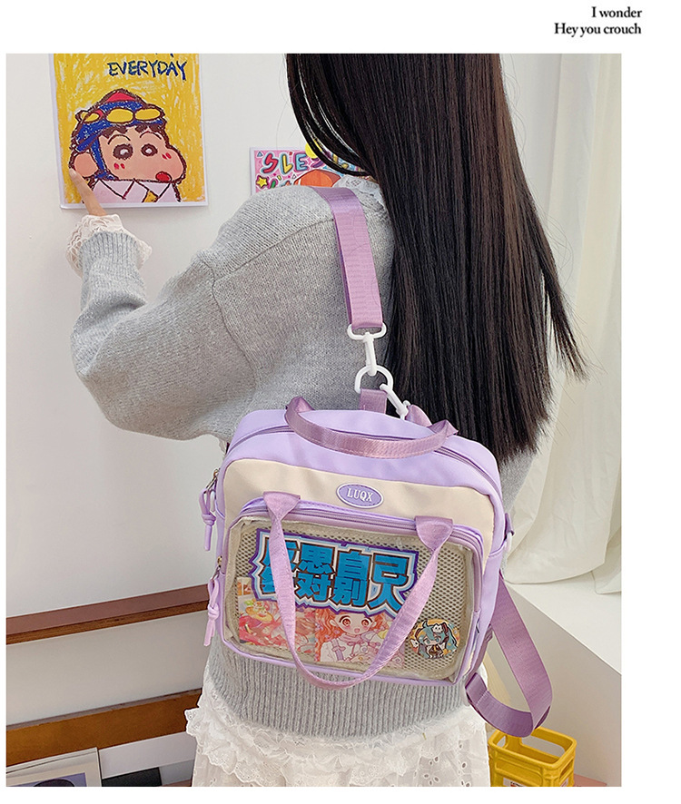 Cute and versatile pain bag, new large-capacity student commuting crossbody bag, Korean version hand-held transparent single-shoulder bag for women wholesale Item Picture