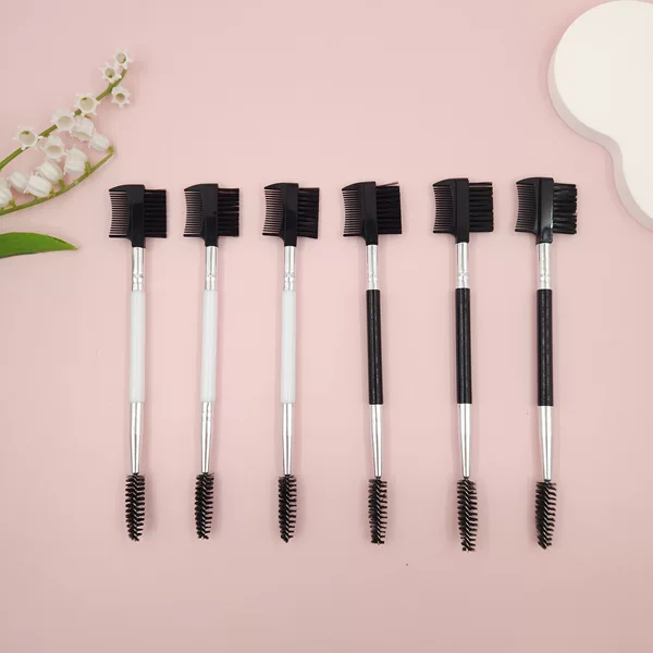 Cross-border wholesale eyebrow brush eye eyelash roll brush eyebrow comb comb portable dual-purpose double-headed tool makeup brush