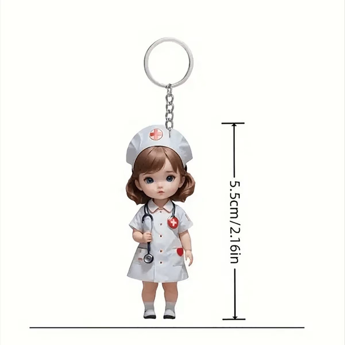 Decoración transfronteriza. El nuevo modelo. Acrílico lindo enfermera pequeña hermana accesorios colgante llavero nuevo bolso de regalo