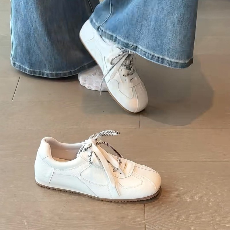 牛皮版~厚底内增高舒适德训鞋2025新款阿甘鞋女休闲鞋百搭小白鞋|undefined