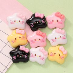 百合かわいいトランペット星猫diyクリームゴム携帯ケースヘアピンキーホルダー樹脂アクセサリー部品