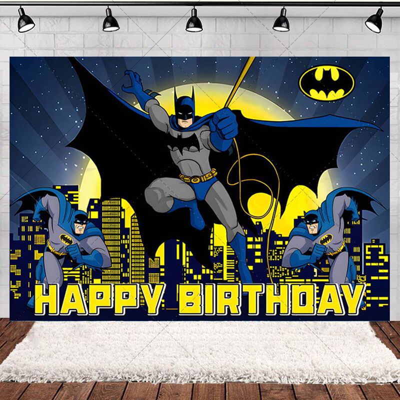 New Batman Kidsren's Birthday City Hero Theme Photo Photography Background Cloth Scene Decoration Banner Props New Batman Kidsren's Birthday City Hero Theme Photo Photography Background Cloth Scene Decoration Banner Props