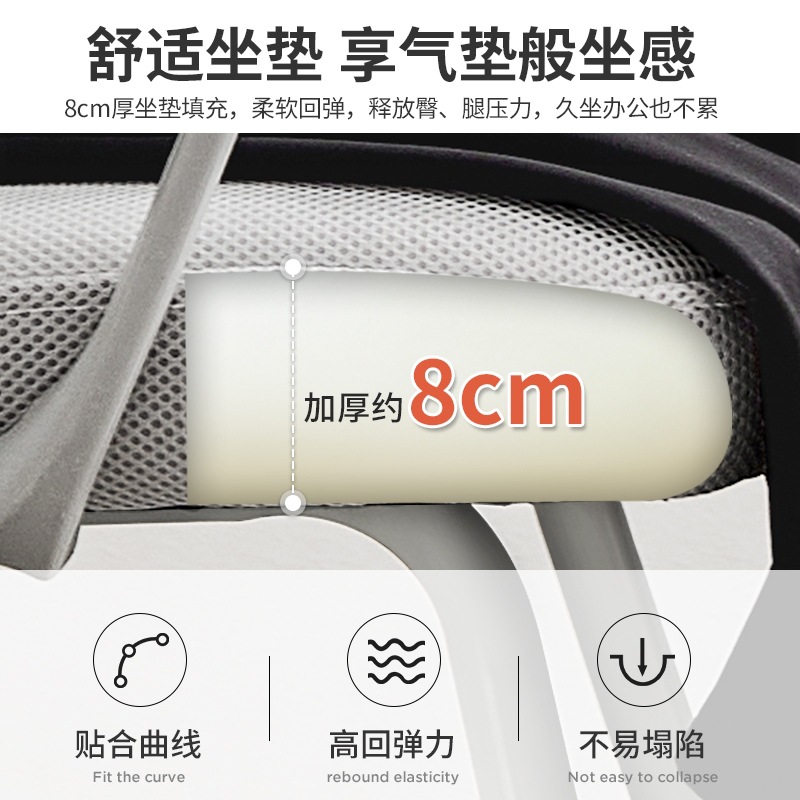 Silla de oficina cómodo asiento de oficina ergonómico asiento trasero silla cómoda silla de reunión personal