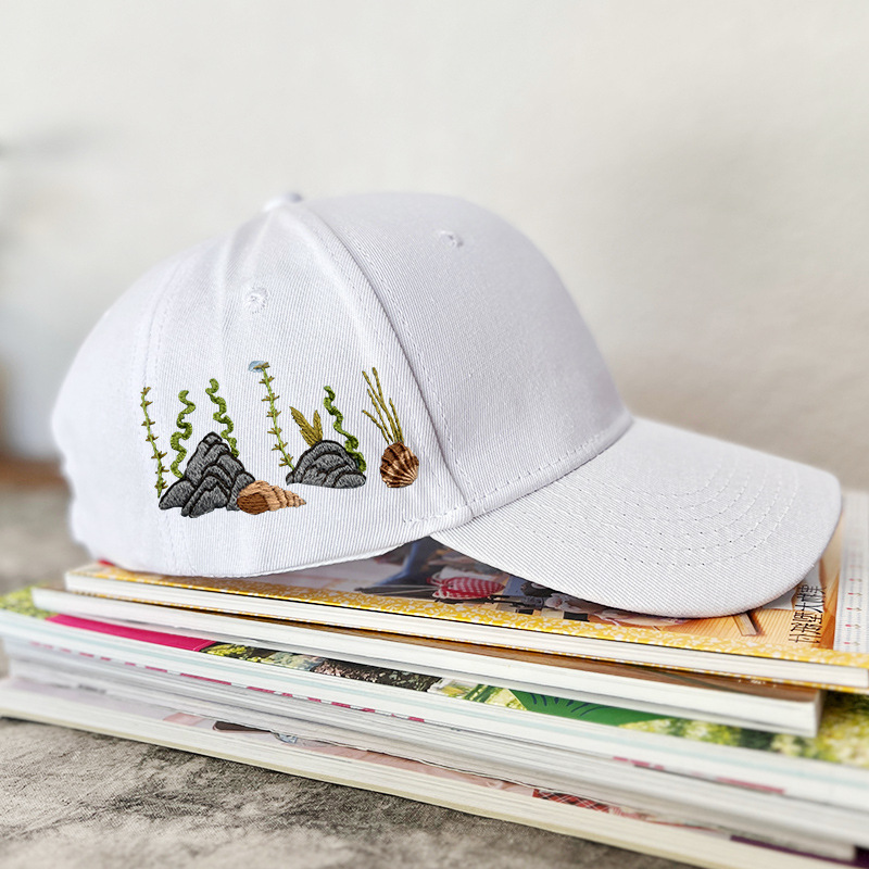 Hecho a mano sombrero hombres y mujeres bordado DIY producción material paquete Lu bordado regalo creativo para novio sol sombrero