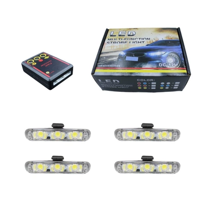 car grid flash light | Gündüz işıqları - white-yellow-one-to-four-3-lights-without-remote-control
