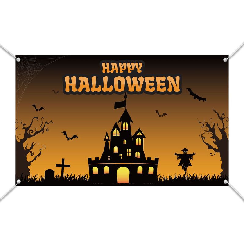 国境を越えた新しい背景布ハロウィーン城装飾パーティーのテーマ室内灯にろうそくがついている|undefined
