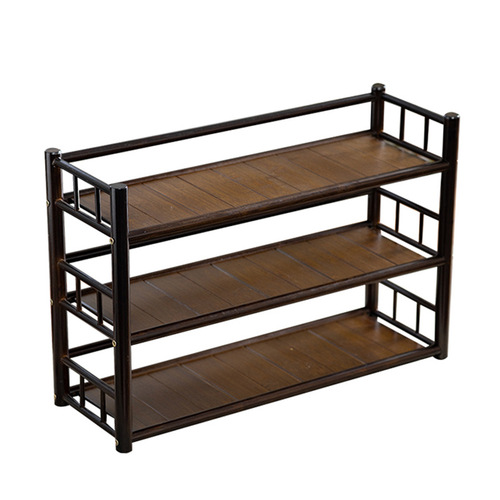 Desk antique cabinet tea rack display stand small solid wood Zisha teapot tea leaves tea set cup storage cabinet display rack