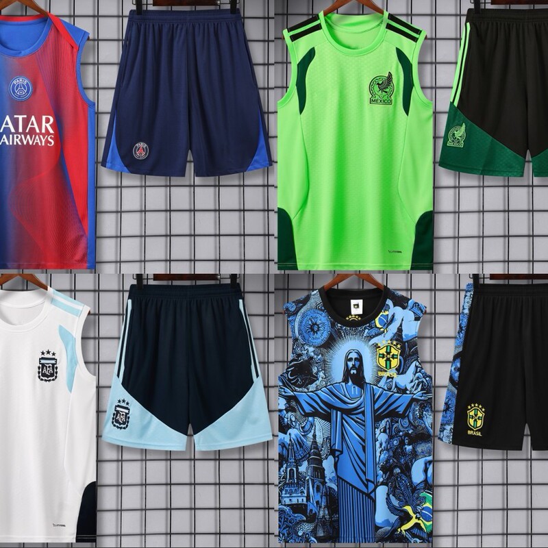26 New Model Jerseys, Pre-Match Training Uniforms, Sleeveless Vests, Football Uniforms, Paris Arsenal Brazil Adult Jerseys