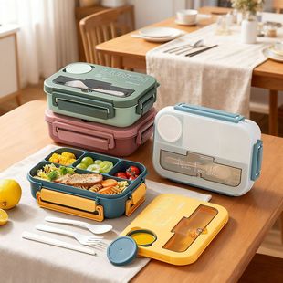 Lunchbox Heated Lunch Box Microwave Oven Special Compartment Without Odor Office Worker Lunch Box with Fork and Spoon Lunch Box
