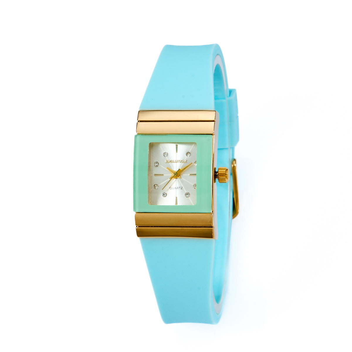 Heiße verkaufende neue kleine quadratische Damenuhr mit Silikonband, modische Damenuhr mit Diamanteinlage, trendige und personalisierte Quarzuhr_voghion.com