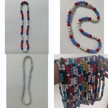 8 10mmAB软陶泥钻球弹力线香巴拉项链亚马逊跨境嘻哈白紫棒球g744