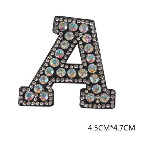 Hot Drills A-Z Glass Drills and Rhinestones English Letters Cloth Patch Hot Hot Patch Clothing DIY Decoration
