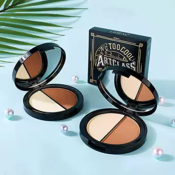 Smart spot two-color face shaping profile powder nose shadow shadow concealer high light face brightening set makeup thin fitting face shaping plate - ShopShipShake