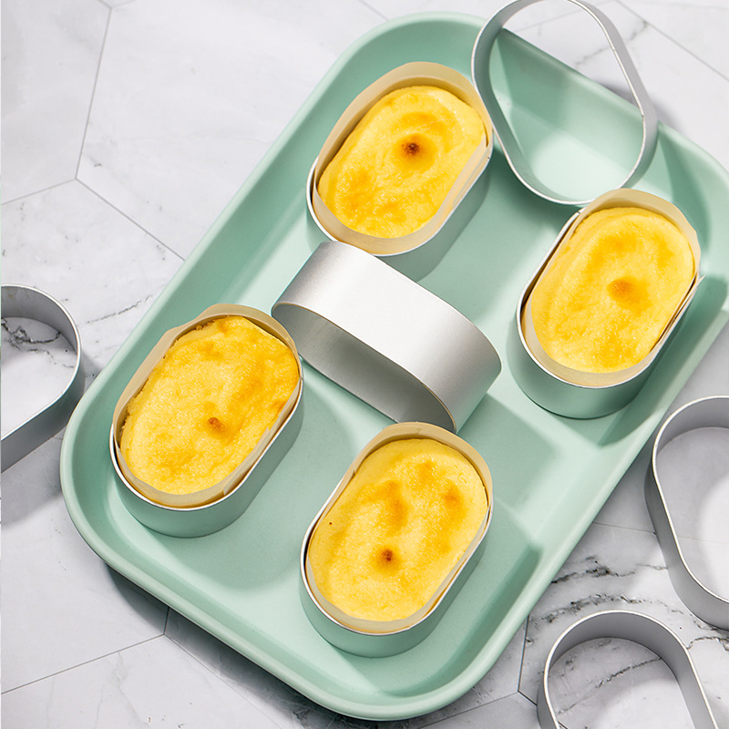 Semi-cooked cheesecake mold oval light cheese tart cheese yogurt cake mousse ring biscuit baking mold