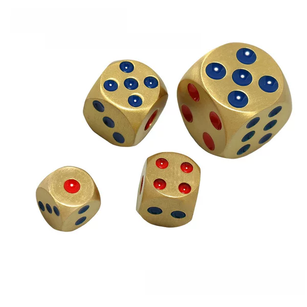 Brass dice pure copper metal solid color hand polished bar supplies creative mahjong sieve wholesale