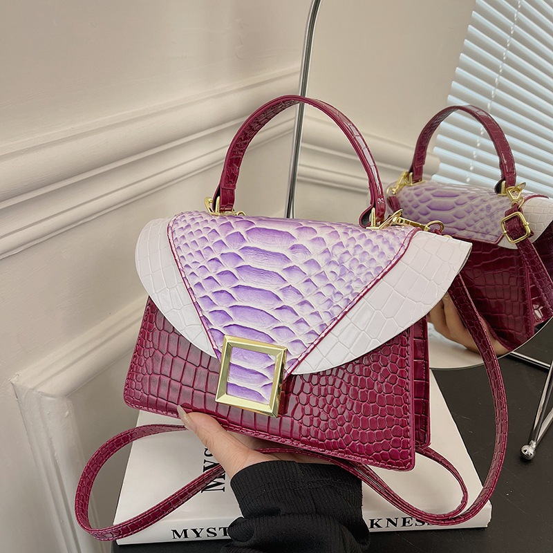 Bolso de mujer 2023 Bolsas nuevas tendencia transfronteriza patrón de cocodrilo Comercio exterior venta al por mayor cadena de tendencia de moda bandolera de un solo hombro_voghion.com
