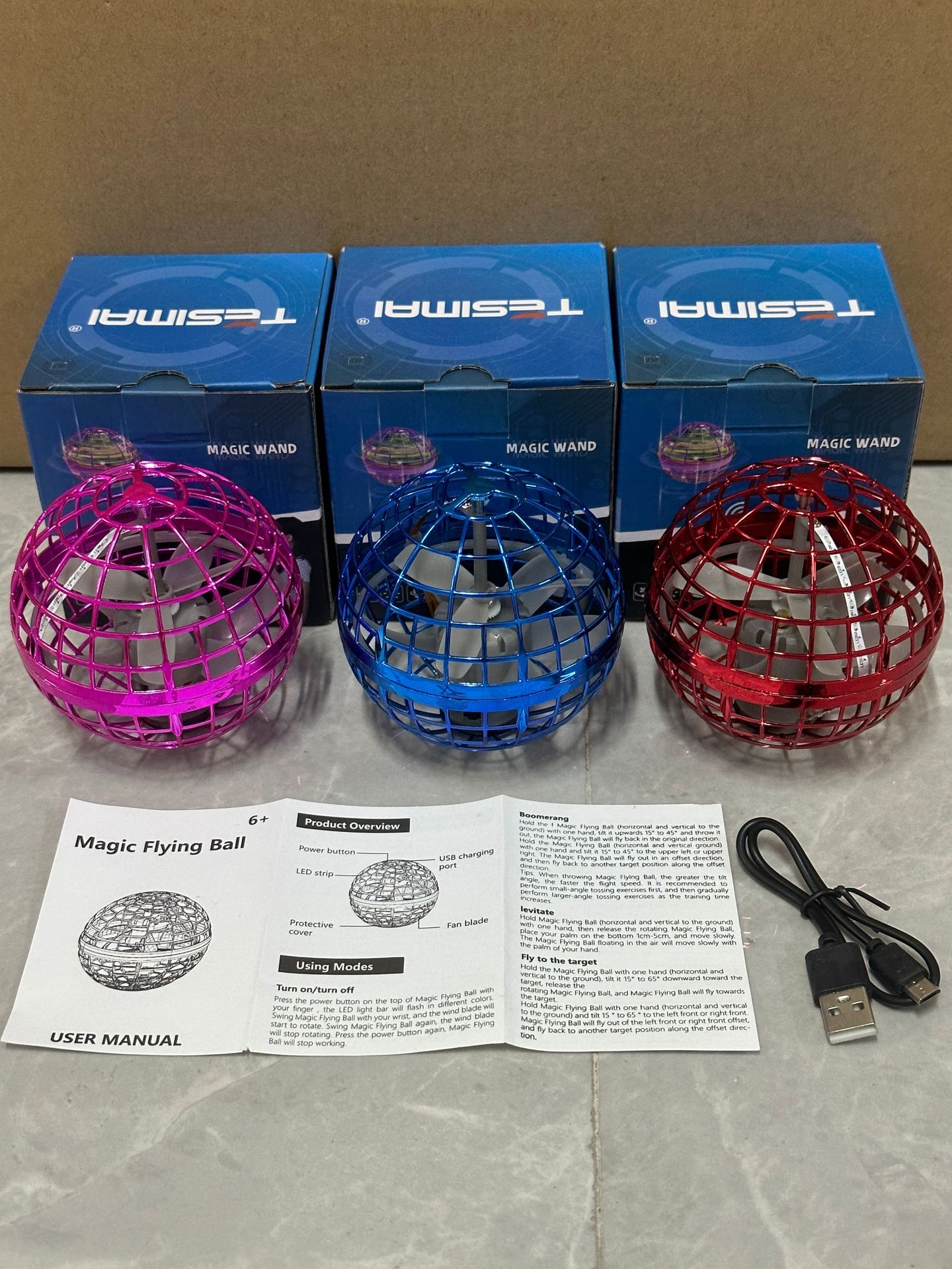 오리지널 소형 볼 8.5cm 자이로 모델-블루