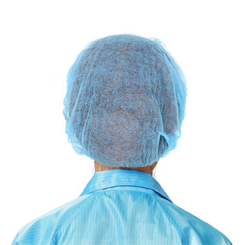 Sombrero desechable Red de pelo tapa de trabajo Red de pelo tapa de tira de tela no tejida a prueba de polvo gorro de ducha no tejido desechable sombrero