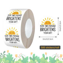 跨境500张卷装贴纸企业贴画手工制作装饰封口贴快乐涂鸦贴