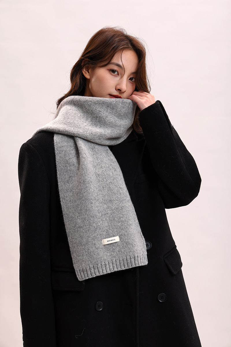 Sciarpa in lana lavorata a maglia 100% cashmere, collo spesso per donna e uomo, calda coppia genitore-figlio stile autunno/inverno, alla moda e_voghion.com