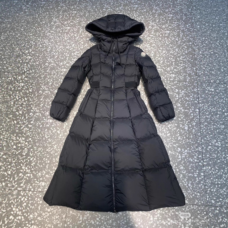 高版本蒙家秋冬在逃公主收腰连帽羽绒服女加长款修身显瘦新款外套|undefined