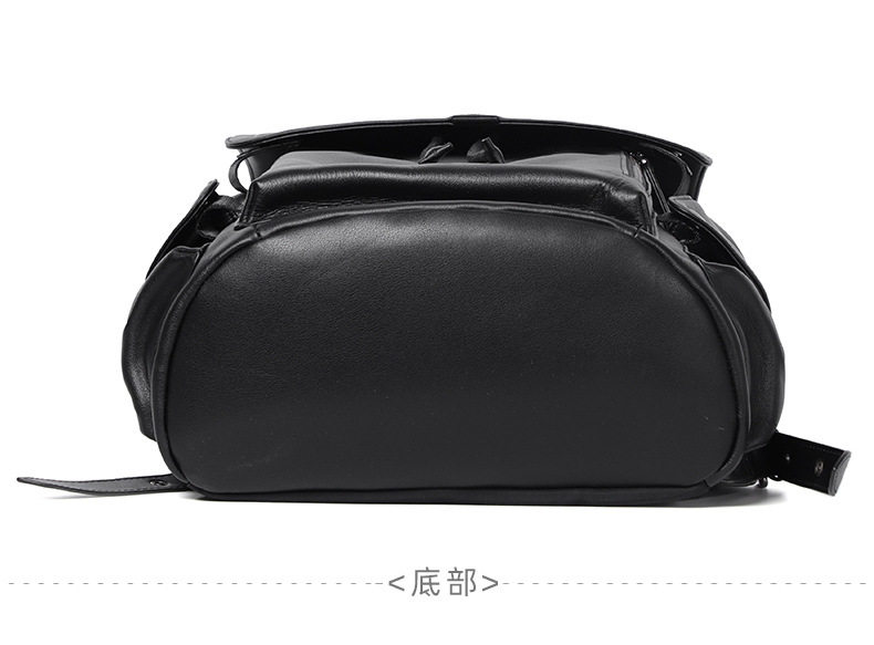 Ba lô da bò thật cho nam, kiểu dáng thời trang, đựng laptop 14 inch, dung tích 36–55L — Màu đen chi tiết 17