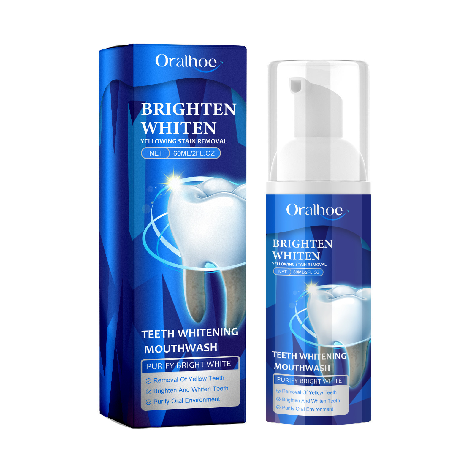 Brightening Whitening Mousse Tooth Cleansing for Yellow Dental Stains, Beautifying Teeth and Refreshing Breath_voghion.com