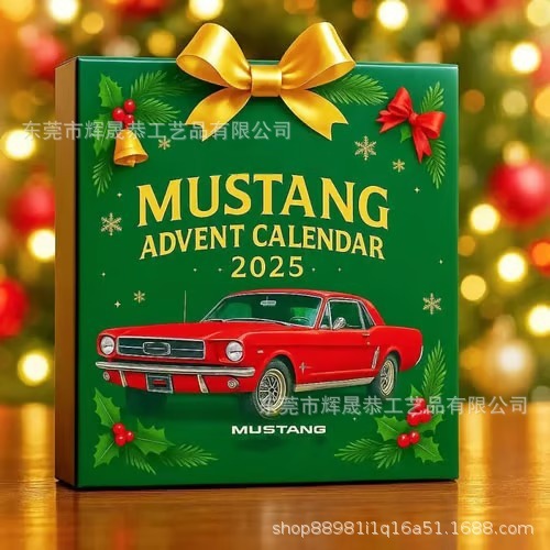 跨境2025 Christmas Advent Calendar圣诞节摩托车野马降临节日历|undefined