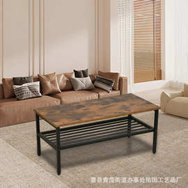 现代简约大容量收纳鞋架入户楼道储物置物架家用客厅铁木结合茶几