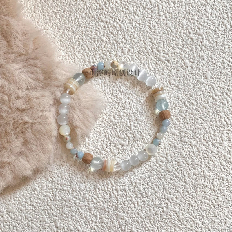 Canglan Baixue Original Cool Ethnic Cat's Eye Pearl Coconut Shell Bracelet Retro Niche Elegant Bracelet Gift Canglan Baixue Original Cool Ethnic Cat's Eye Pearl Coconut Shell Bracelet Retro Niche Elegant Bracelet Gift