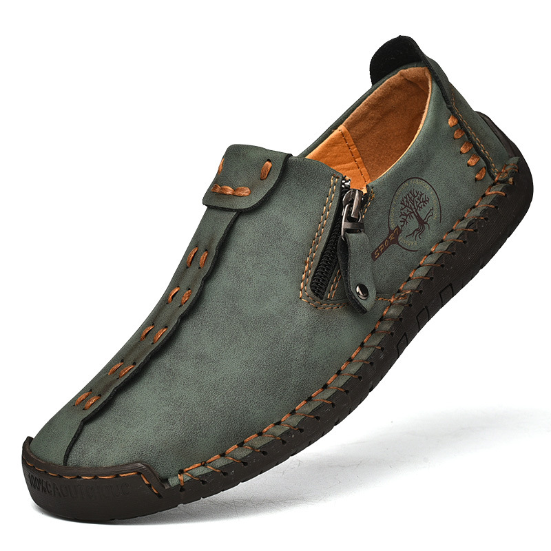 Nuevos zapatos casuales de primavera transfronterizos zapatos de cuero con cremallera de tamaño grande para hombres zapatos de Lefour de tamaño grande hechos a mano image 10