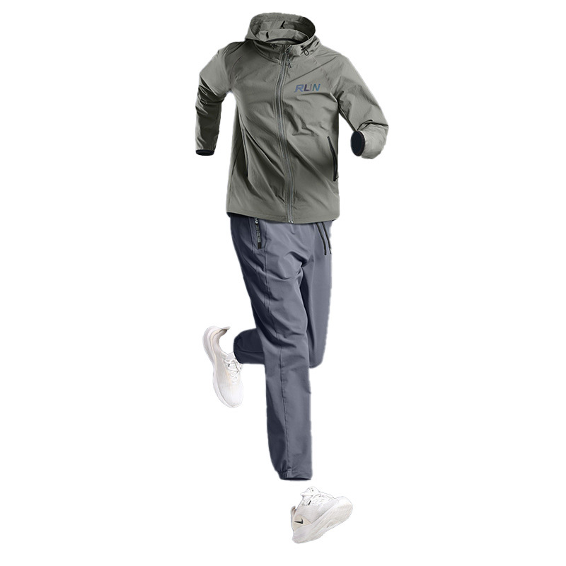Traje deportivo Chaqueta de secado de velocidad para correr de primavera para hombres Ropa de entrenamiento de gimnasio Nuevo estilo al aire libre Deportes de ciclismo para correr por la mañana