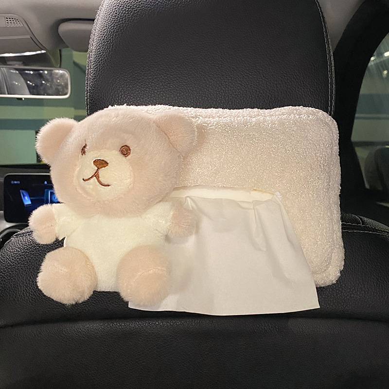 Caja de pañuelos para coche linda y sencilla caja de dibujo para coche colgante barandilla de almacenamiento de alta calidad suministros de decoración de coche