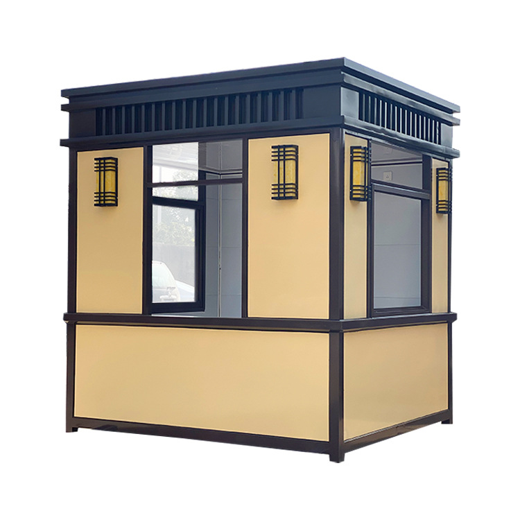 Caja de guardia de pintura de piedra real, estructura de acero móvil, sala de guardia, sala de guardia, nueva sala de guardia de puerta antigua de estilo chino
