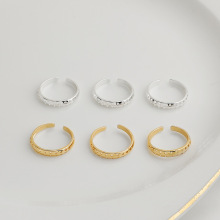 14K包金保色可调节穿孔戒指 绕线穿珠双排指环戒托圈 diy饰品配件