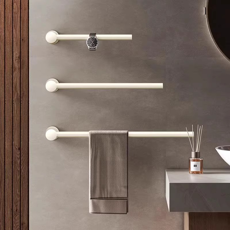 Space Aluminum Minimalist Towel Rack Punch-free Bathroom Towel Rack Toilet Towel Bar Single-pole Bathroom Towel Rack