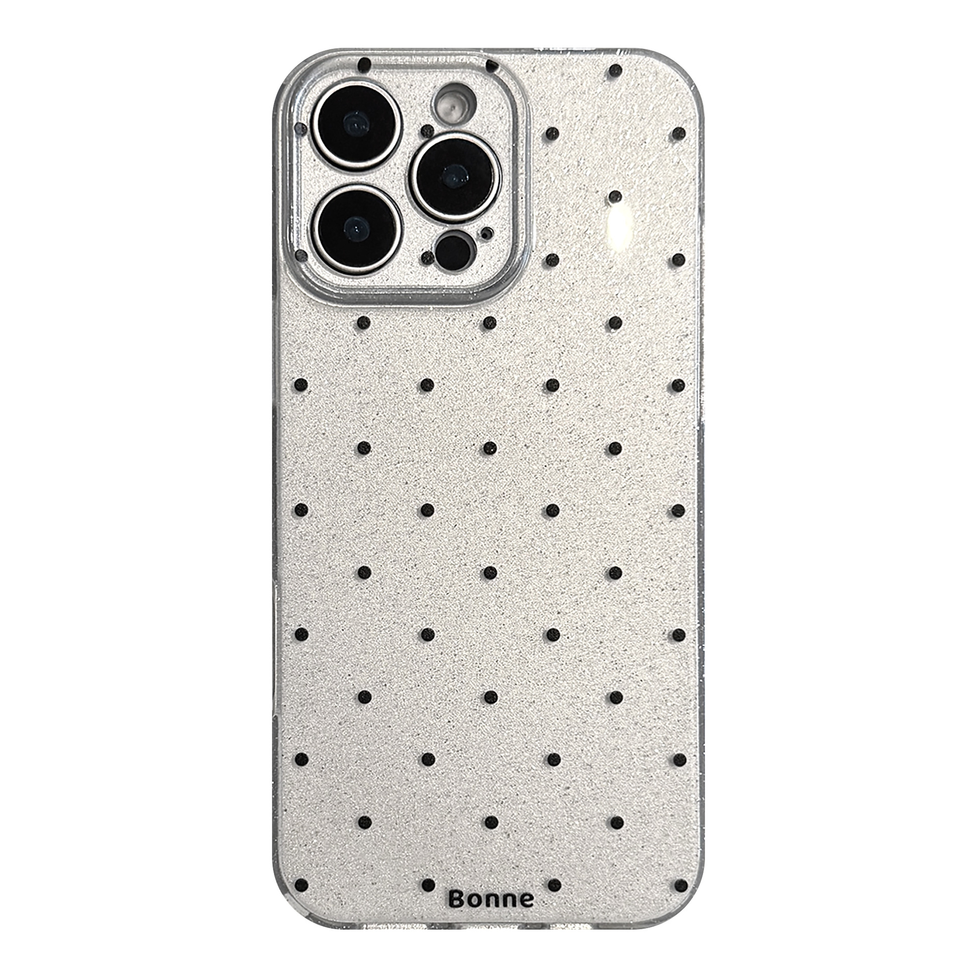 Funda para teléfono Apple 16 Pro Max con diseño simple de lunares, iPhone 15 personalizado con purpurina 17, estilo retro de alta gama.