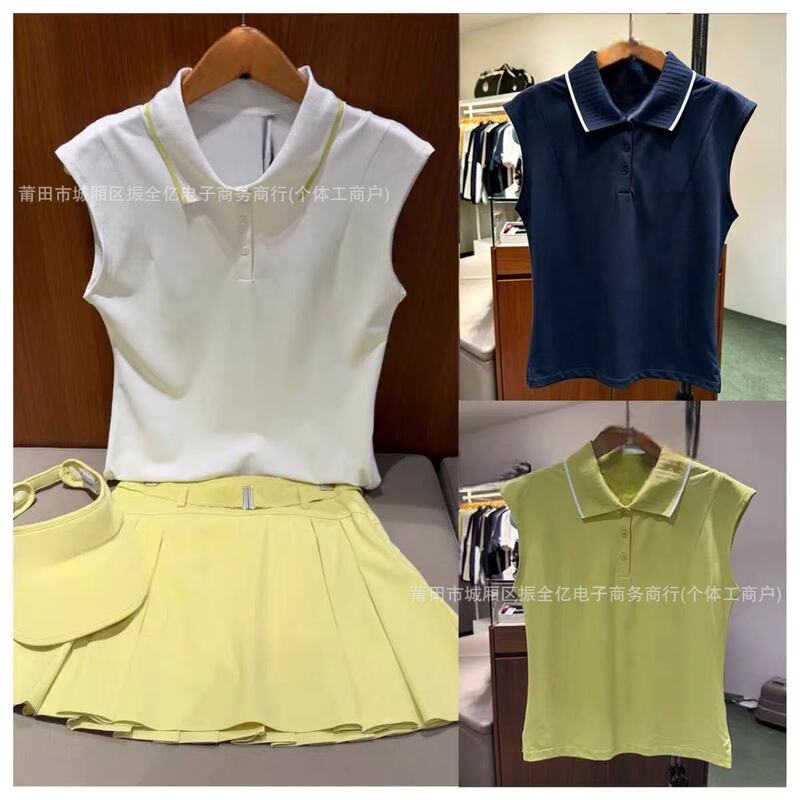 26 Summer Golf Women's Sleeveless Top Soft Pique Elastic Breathable Slim Fit Skirt Slim Fit Set